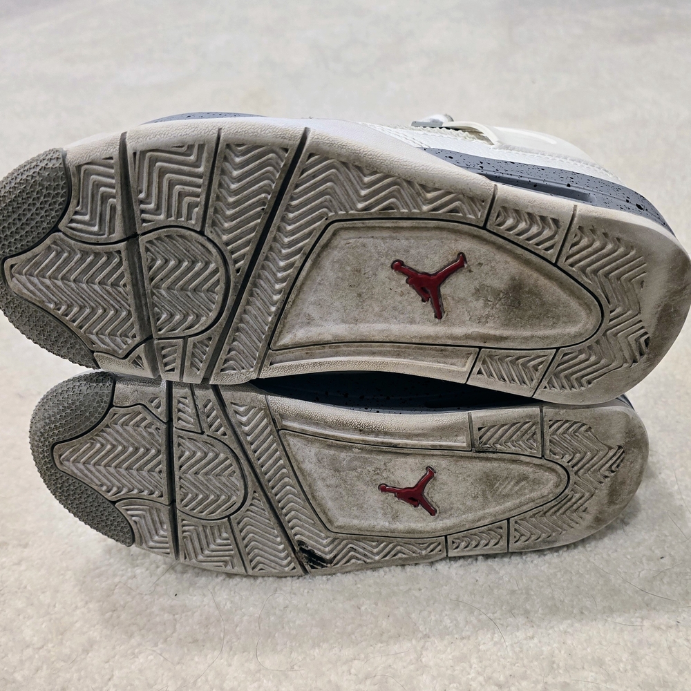 White and Gray Sneakers with Red Accent - Picture 7 of 8